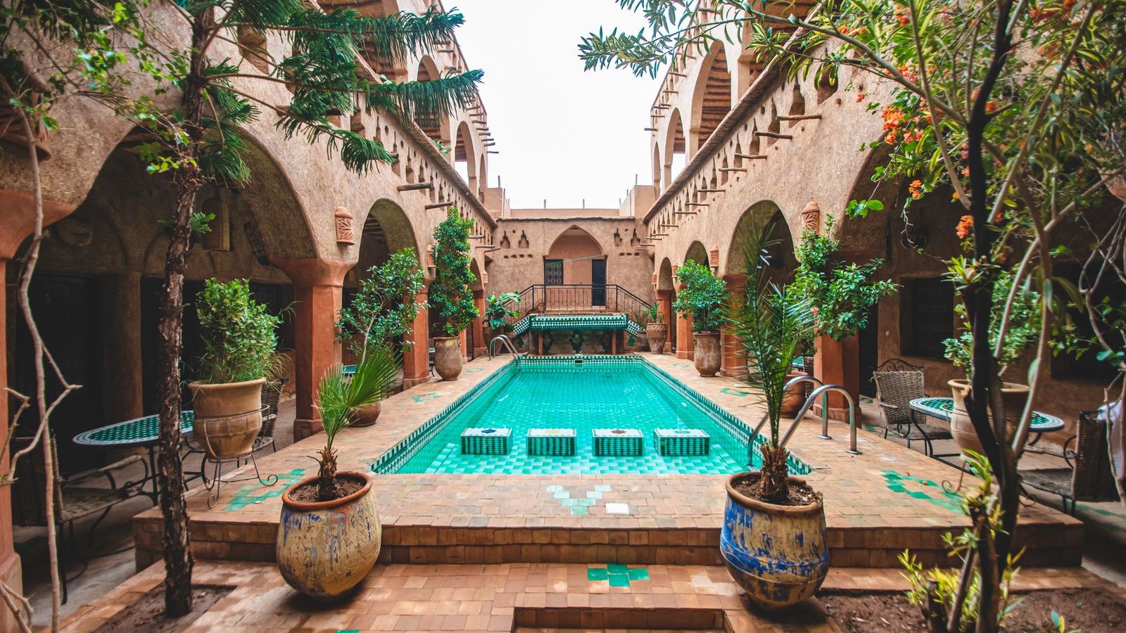 La cour intérieure d'un riad marocain